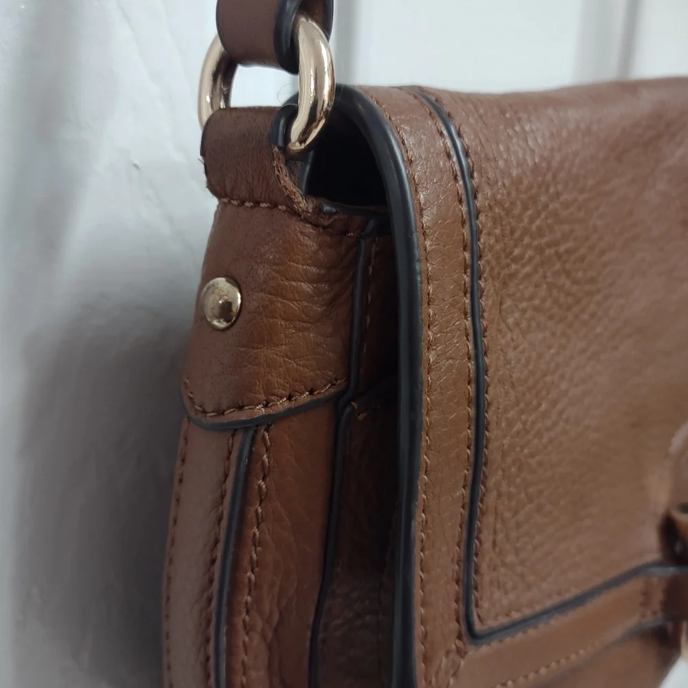 Vince Camuto Brown pebbled leather crossbody / Purse - Picture 7 of 16
